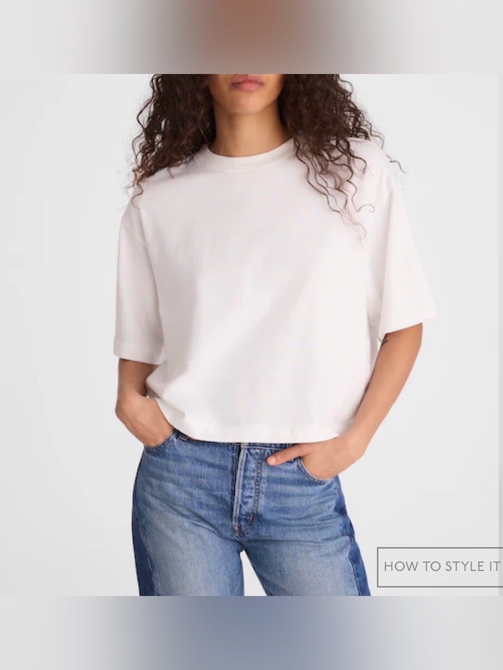 Madewell.Women's The Boxy Crop Tee in Allday Jersey.White XS.NWT.